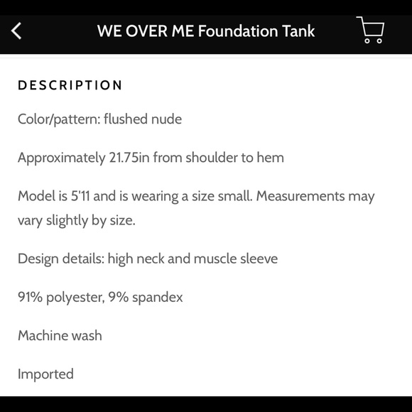 NWT WE Over Me Foundation Tank - S - Picture 3 of 5